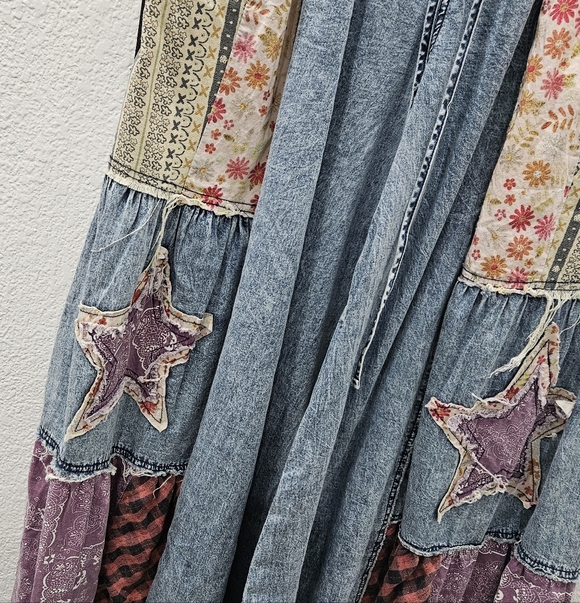 Bohemian Patchwork Flare Jeans - Picture 3 of 4